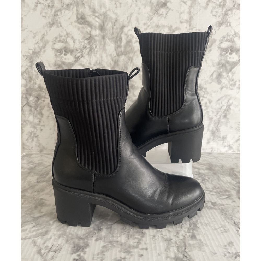 Target Chelsea Ankle Boot Zipper Elastic Panel Lug Sole Chunky Women's 9 1/2 M